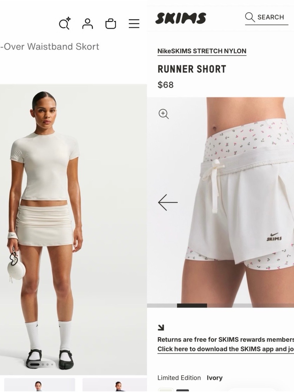 SKIMS  Nike White Women's activewear Short and skort
